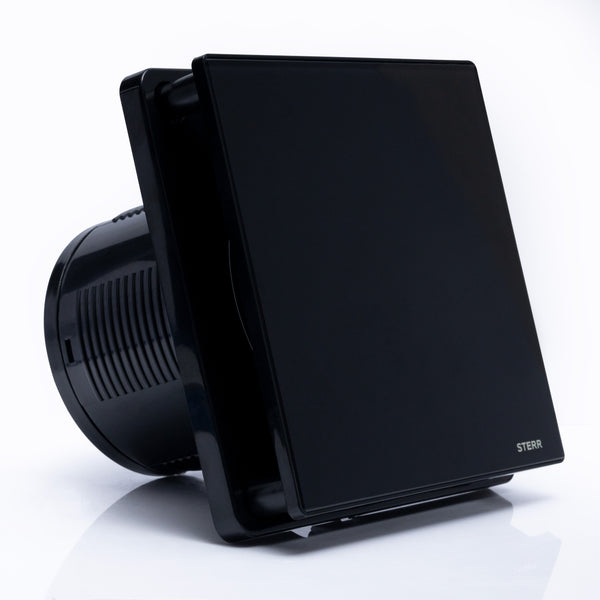 Black Bathroom Exhaust Fan with Glass Front 100mm/4" - BFS100-B