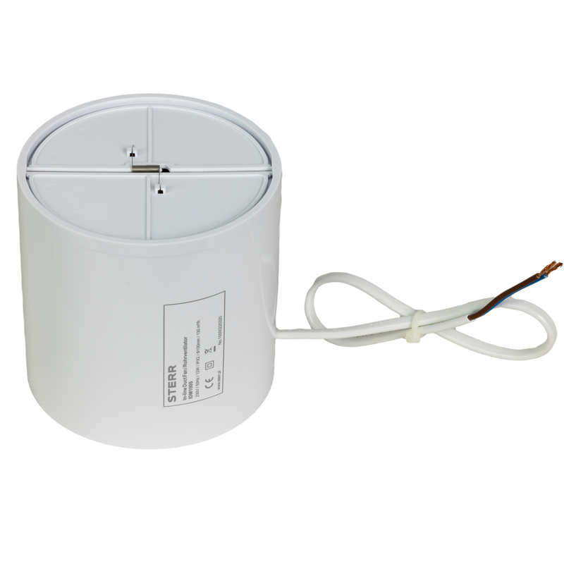 Quiet duct fan inline extraction with non-return flap 100 mm / 4" - IDM100S