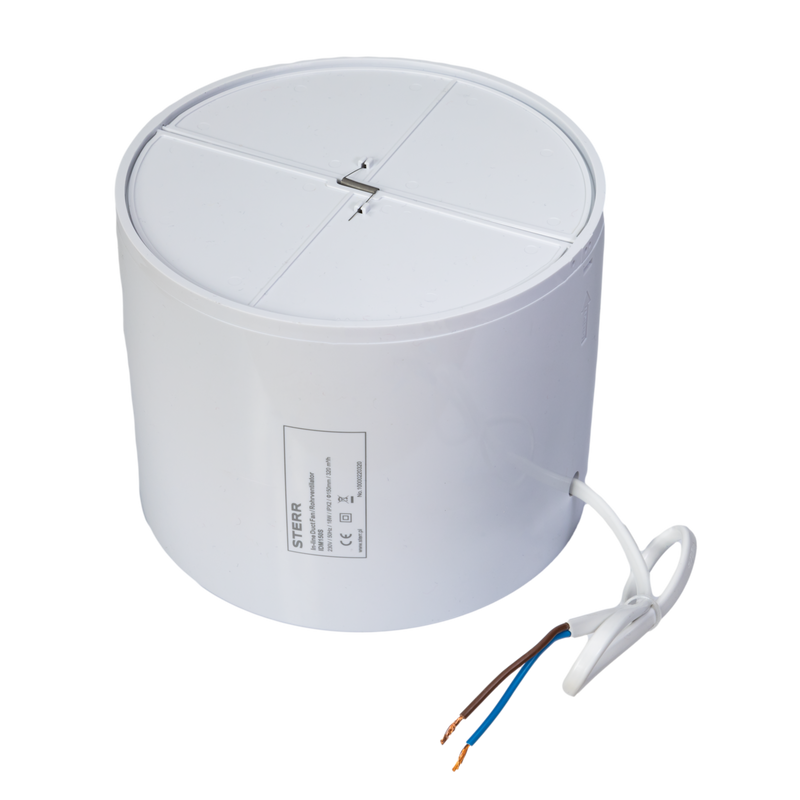 Quiet duct fan inline extraction with non-return flap 150 mm / 6" - IDM150S