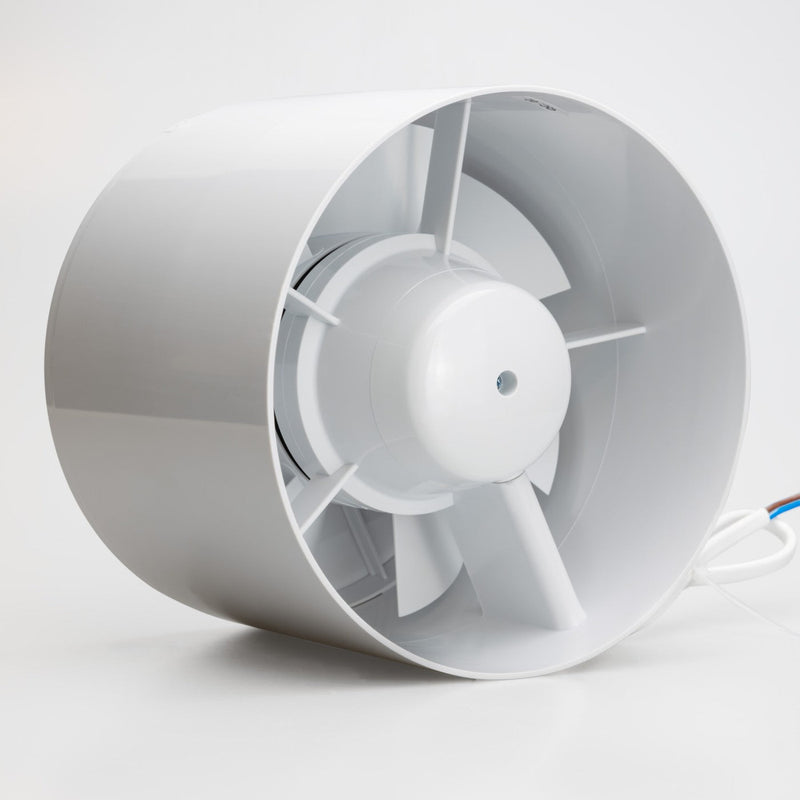 Quiet duct fan inline extraction with non-return flap 150 mm / 6" - IDM150S