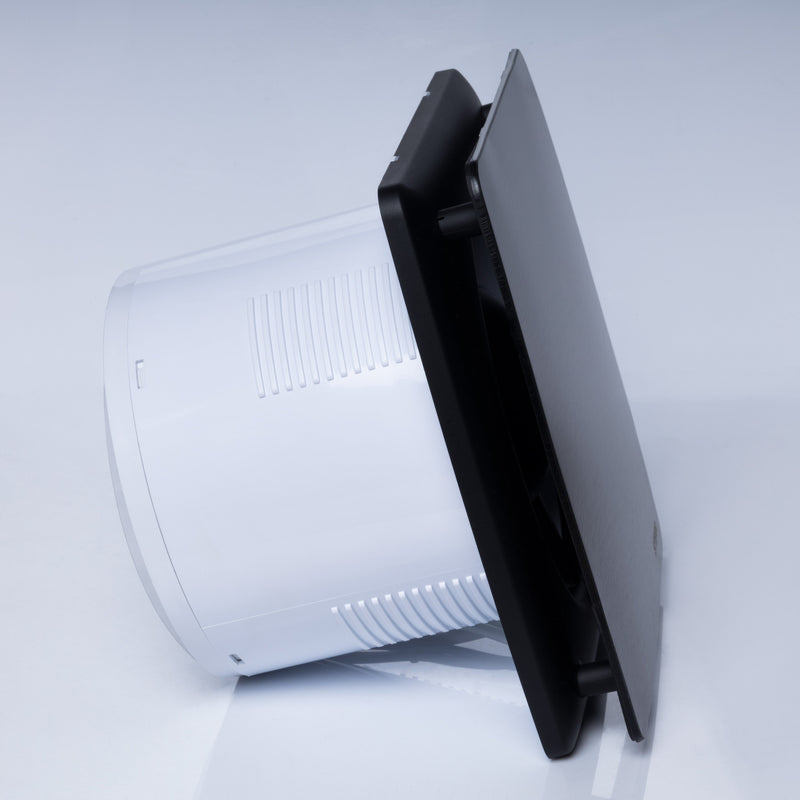 Black silent bathroom fan with humidity sensor 150 mm / 6" - LFS150-QBH