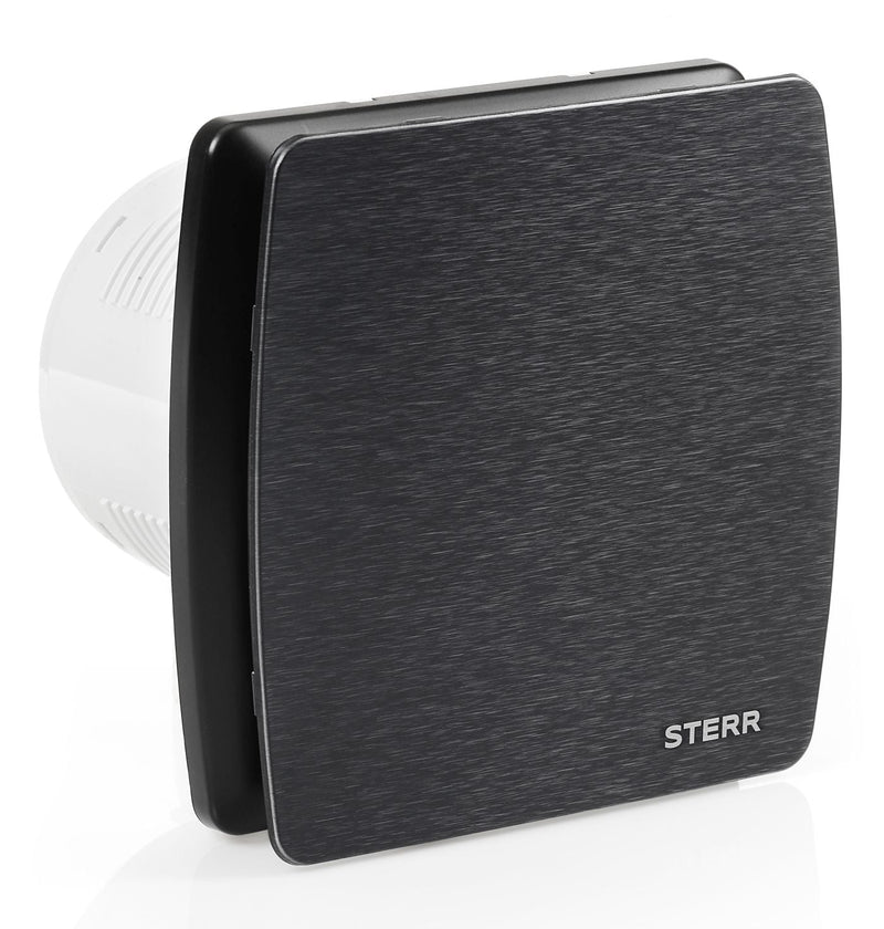Black bathroom fan 100 mm - bathroom fan with non-return flap and humidity sensor - quiet operation - LFS100-QBH - STERR