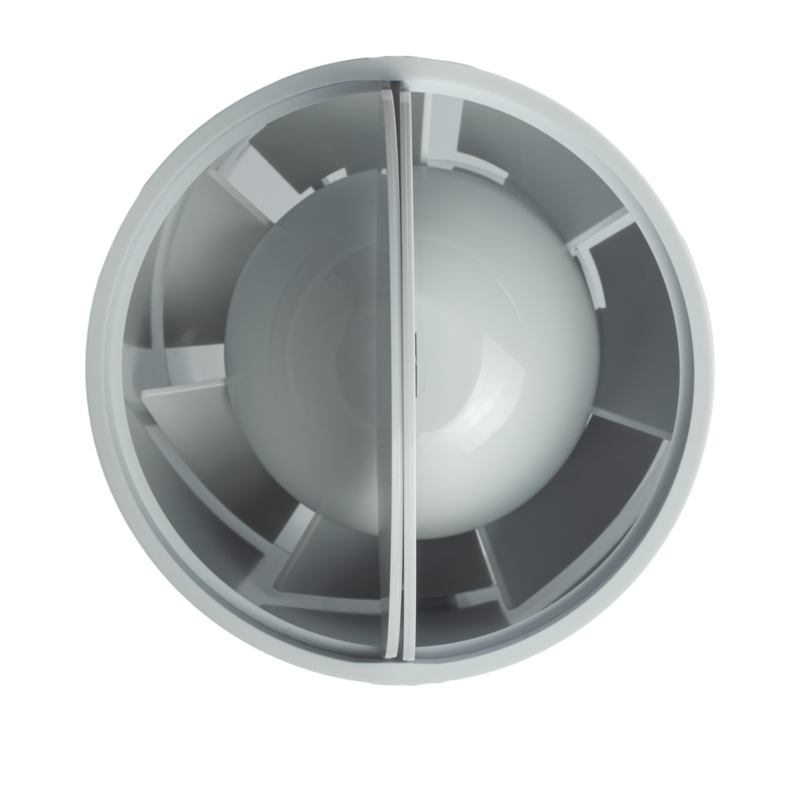 Quiet duct fan inline extraction with non-return flap 100 mm / 4" - IDM100S