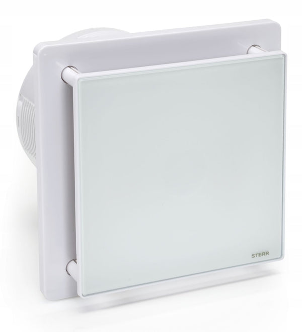 White bathroom fan 150 mm - bathroom fan with check valve and timer - quiet operation - BFS150T - STERR