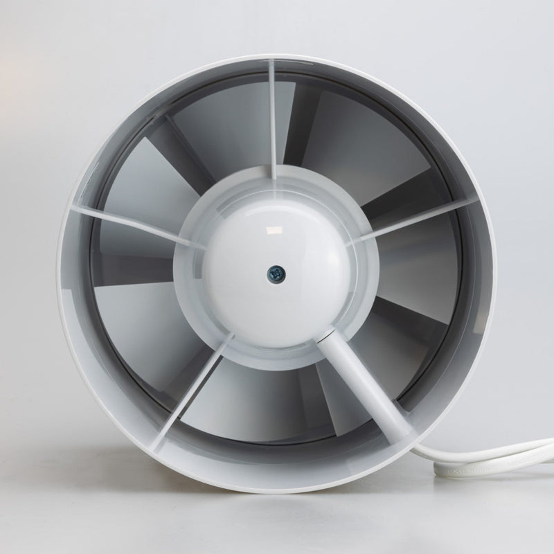 Quiet duct fan inline extraction with non-return flap 150 mm / 6" - IDM150S