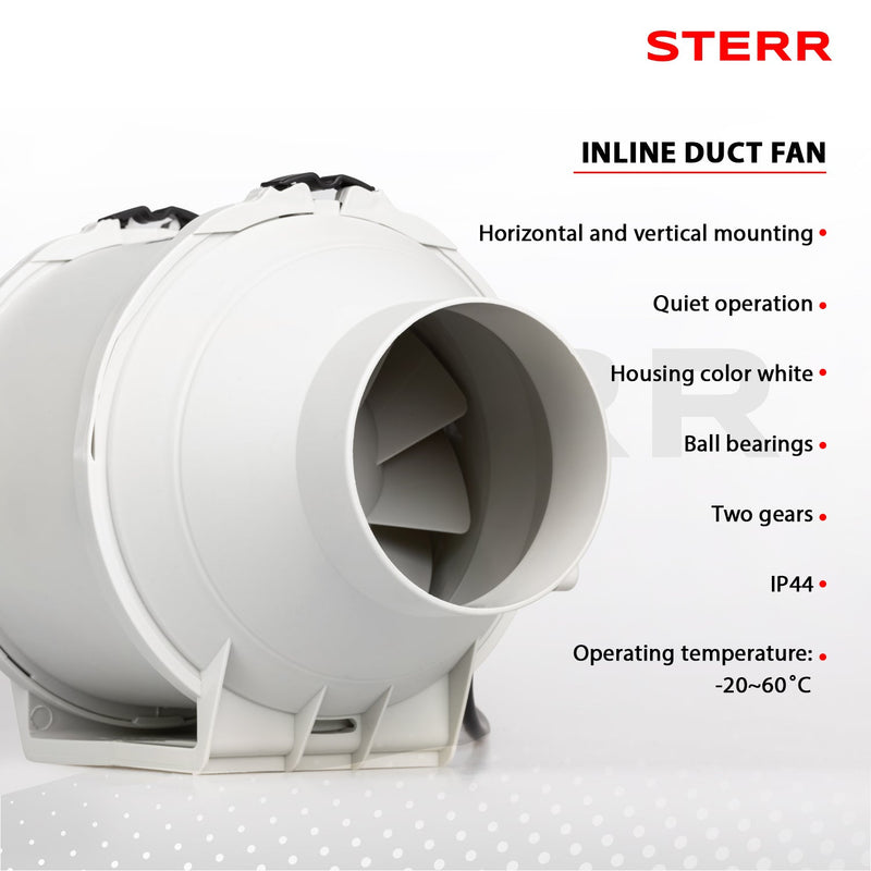 Quiet Duct Fan Inline Extraction 100mm/4" - DFA100