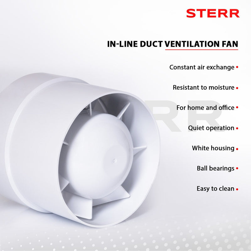 Quiet Duct Fan Inline Extraction 100mm/4" - IDM100