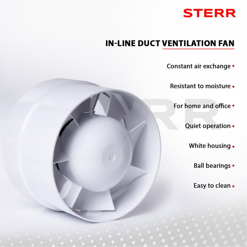 Quiet Duct Fan Inline Extraction 125mm/5" - IDM125