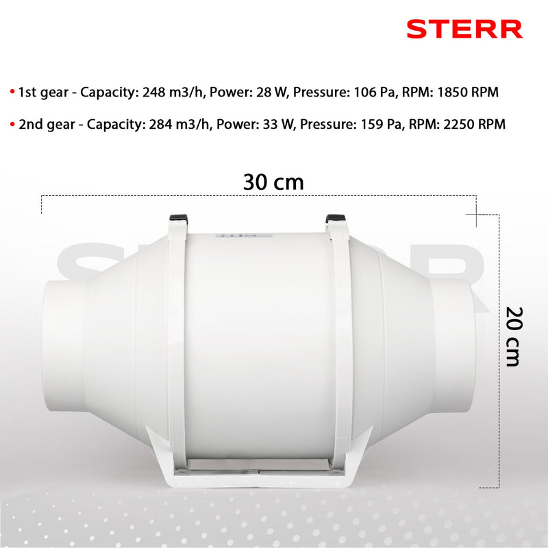 Quiet Duct Fan Inline Extraction 100mm/4" - DFA100