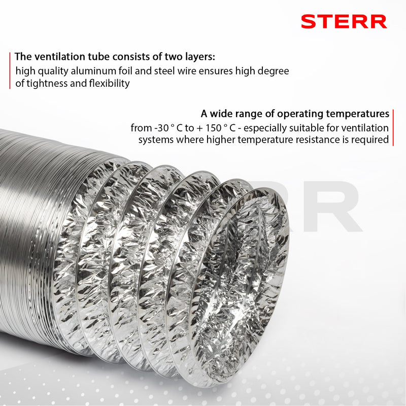 Flexible aluminum duct hose 100mm x 3m - ALD100_3