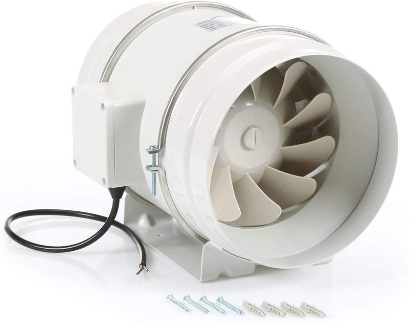 Quiet duct fan inline extraction 200mm / 8'' - DFA200