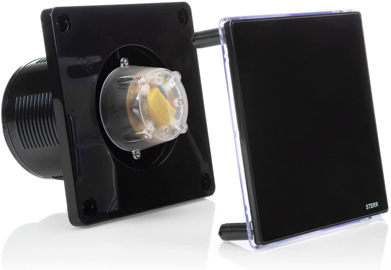 Black LED Backlit Bathroom Exhaust Fan with Timer 100mm/4" - BFS100LT-B