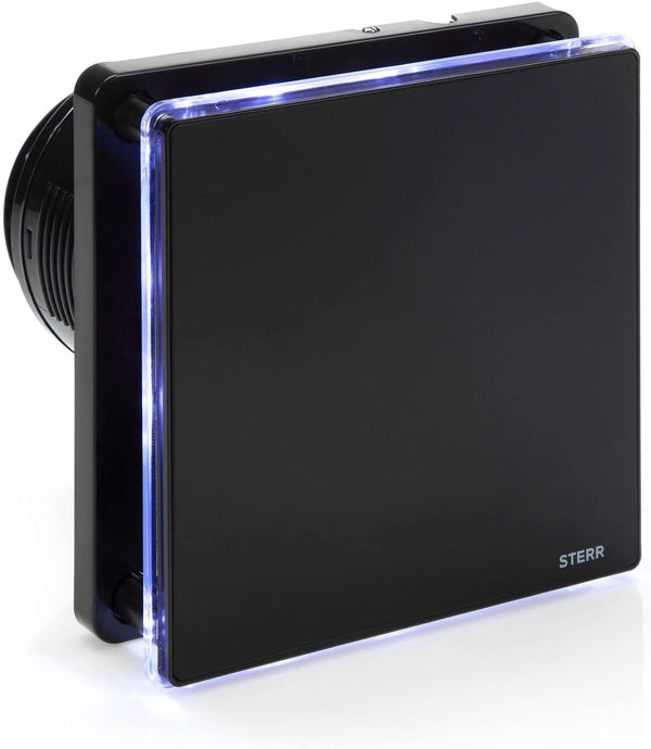 Black LED Backlit Bathroom Exhaust Fan with Humidistat 100mm/4" - BFS100LH-B