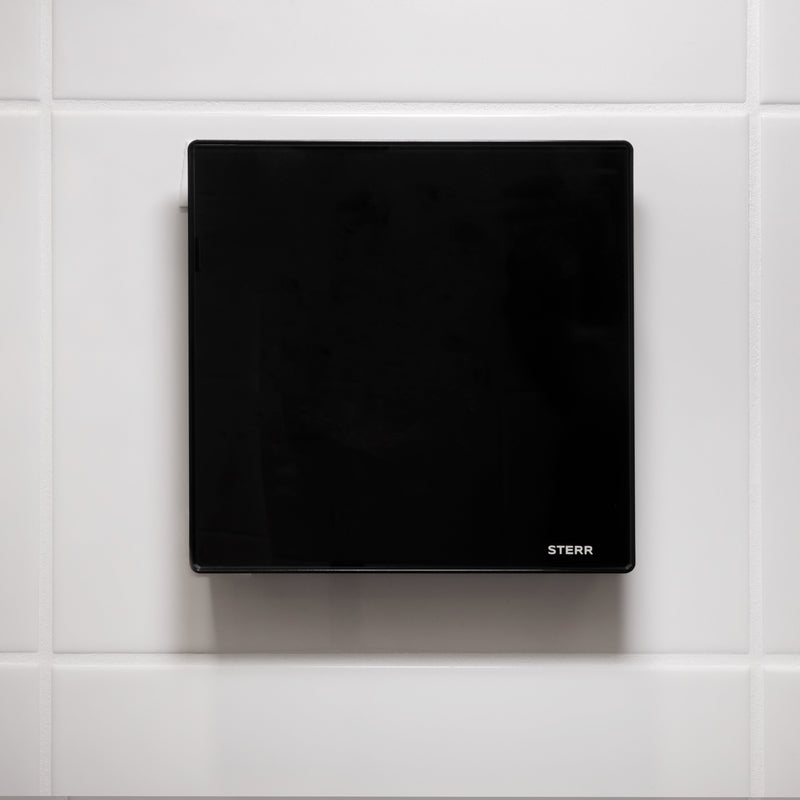 Black Bathroom Exhaust Fan with Glass Front 100mm/4" - BFS100-B