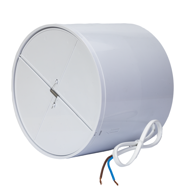 Quiet duct fan inline extraction with non-return flap 150 mm / 6" - IDM150S