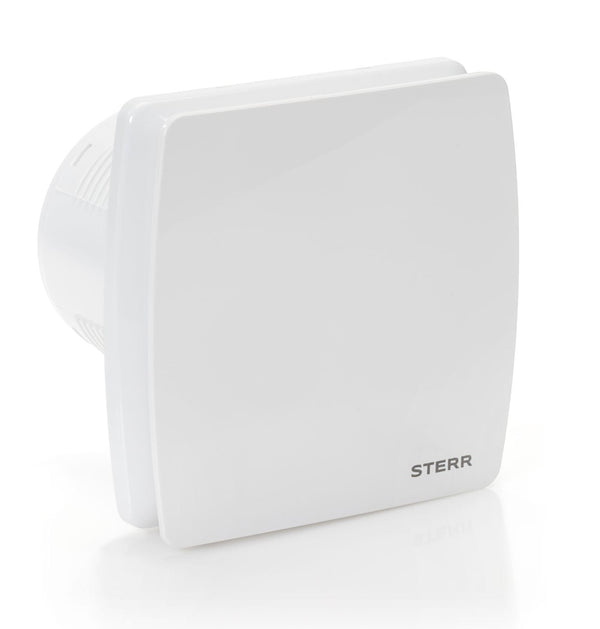 White bathroom fan 100 mm - bathroom fan with non-return flap, motion detector and timer - quiet operation - STERR - LFS100-QM