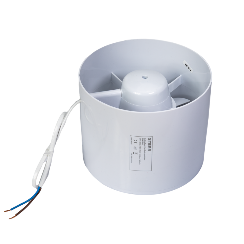 Quiet duct fan inline extraction with non-return flap 150 mm / 6" - IDM150S