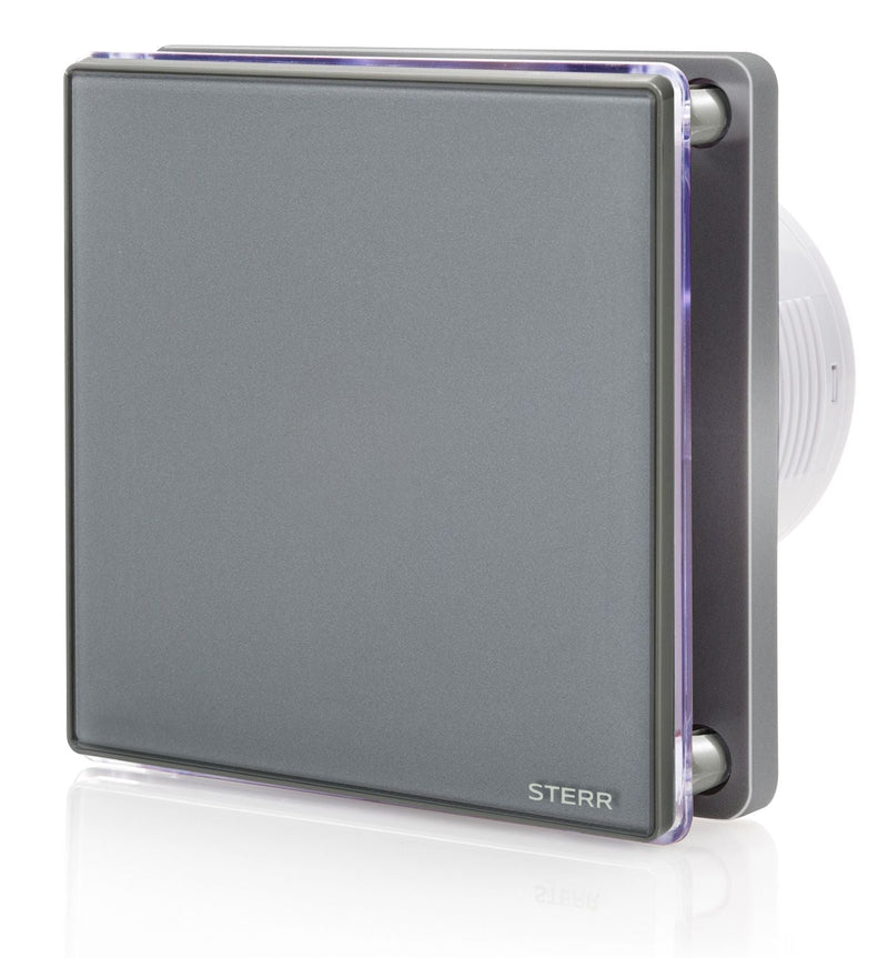 Gray LED Backlit Bathroom Exhaust Fan with Timer 100mm/4" - BFS100LT-G