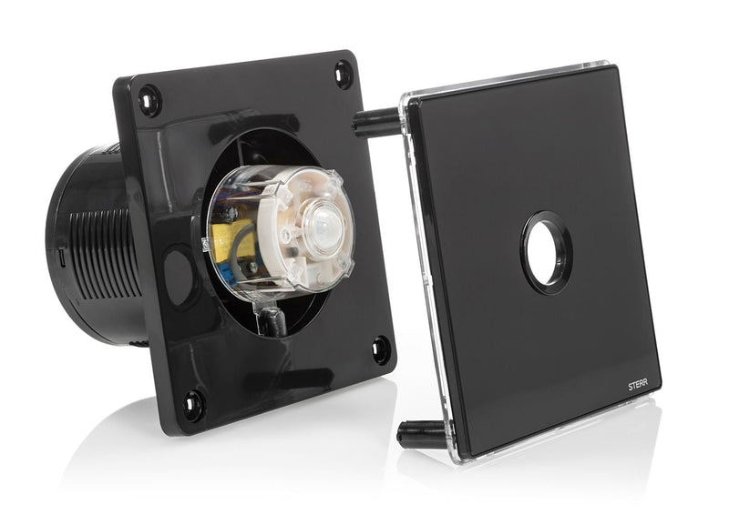 Black Bathroom Exhaust Fan with LED Backlight and PIR Sensor 100mm/4" - BFS100LP-B