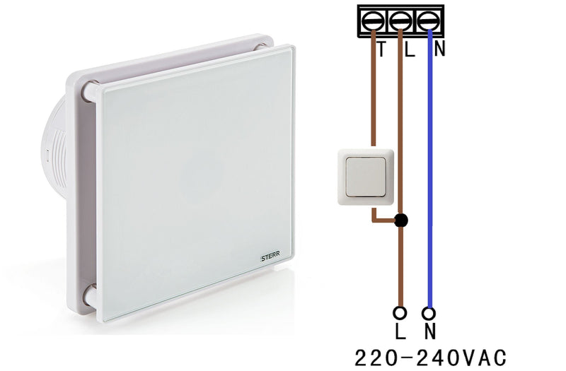 Glass Front Bathroom Exhaust Fan with Timer 100mm/4" - BFS100T