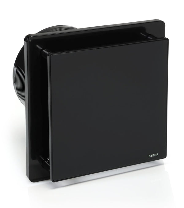 Black Bathroom Exhaust Fan with Glass Front 150mm/6" - BFS150-B