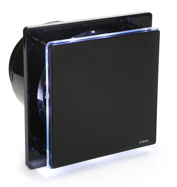 Black LED Backlit Bathroom Exhaust Fan with Timer 150mm / 6" - BFS150LT-B