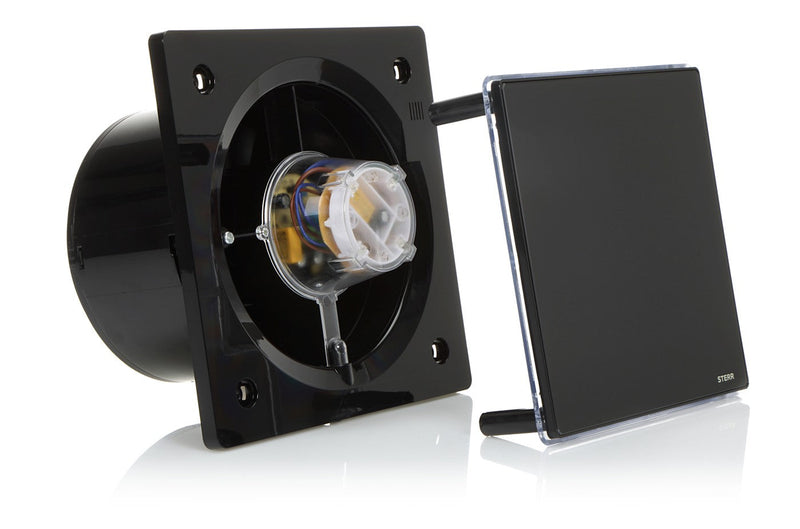 Black LED Backlit Bathroom Exhaust Fan with Timer 150mm / 6" - BFS150LT-B