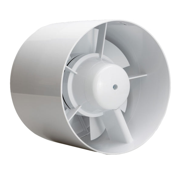 Quiet duct fan inline extraction with non-return flap 150 mm / 6" - IDM150S