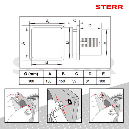 BFS100T-BA - Black aluminium bathroom fan (timer)