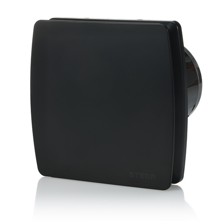 LFS100B-QH - Black bathroom fan with humidistat